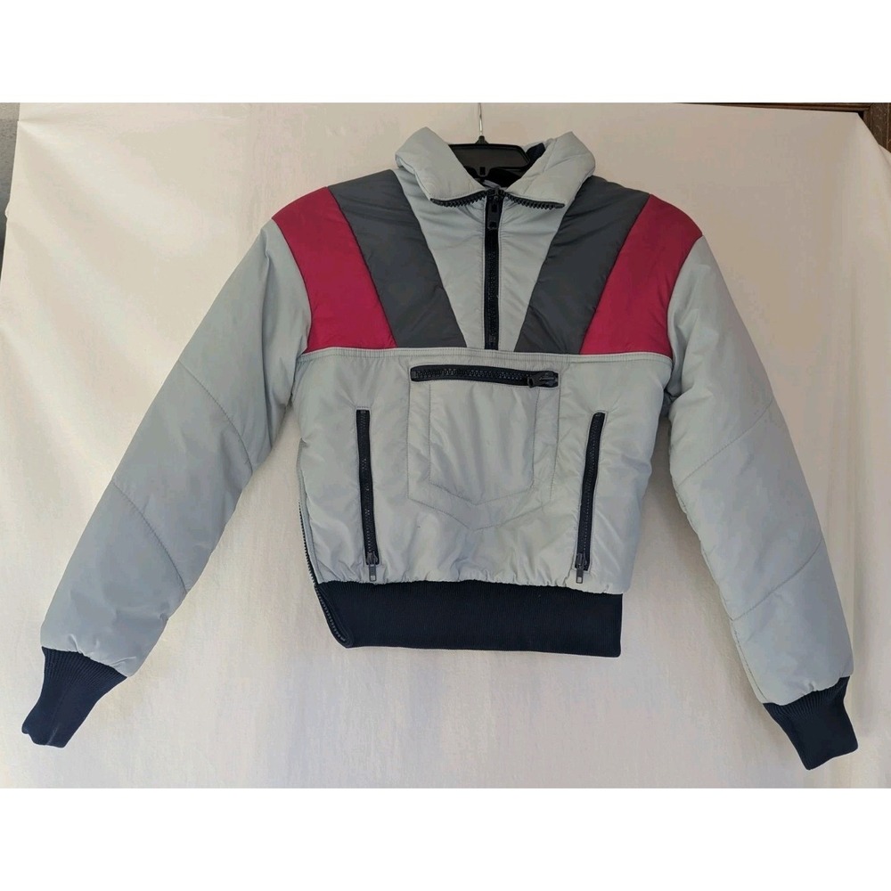 VTG Robbe Skiwear Puffer Jacket Kids 10 Colorblock Elastic Cuff & Hem Made USA